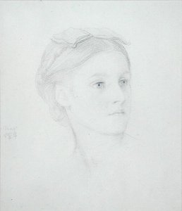 Muotokuva May Sartoris (1845-1925) 1854 (lyijykynä paperille) tekijältä Frederic Leighton