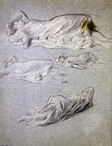 Tutkimus Cymonia ja Iphigeniaa varten (mustavalkoiset liidut paperille) tekijältä Frederic Leighton