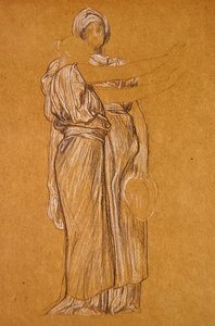 Study for the Dance (mustavalkoinen liitu paperille) tekijältä Frederic Leighton