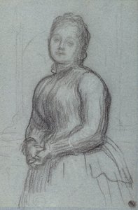 Study for the Portrait of Hannah, kreivitär Rosebery, n. 1880 (liitu paperille) tekijältä Frederic Leighton