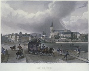 St. Denisin kaupunki, kaiverrus Frederic Martens (1809-75) 1832 (värikaiverrus)