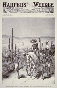 Apache Scouts johtaa armeijan partioa Geronimon (1829-1909) takaa-ajoon Harper