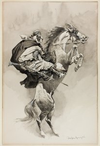 "As They Threw their Animals Back upon their Haunches", kuvitus An Arabian Day and Night -teokseen, Harper