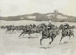 Battery K Drillissä Berkshire Hillsissä, Massachusettsissa tekijältä Frederic Remington