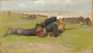 Kenttäharjoitus Preussin jalkaväelle tekijältä Frederic Remington