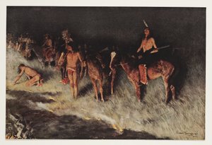 Fire on the Prairie, Colliers Weekly, pub.1908 tekijältä Frederic Remington