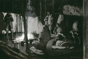 Matkan ensimmäinen ja paras leiri, 1895 tekijältä Frederic Remington