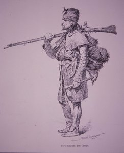 Ranskalais-kanadalainen turkisansastaja Coureur du Bois tekijältä Frederic Remington