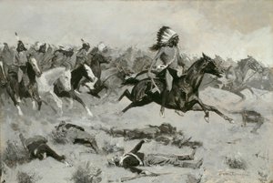 Kiireiset punaiset majat kulkivat linjan läpi tekijältä Frederic Remington