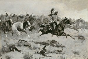 Punaisten loosien ryntäys kulki linjan läpi tekijältä Frederic Remington