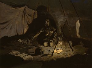 Kuivat lehdet olivat kestäneet pidempään kuin hän, n. 1899 tekijältä Frederic Remington