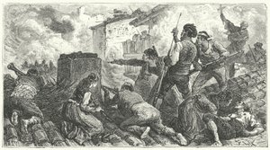 Saragossan puolustaminen ranskalaisia vastaan tekijältä Frederic Theodore (after) Lix