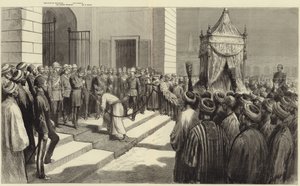 Khedive tervehti pyhää mattoa Kairossa ennen sen lähettämistä Mekkaan