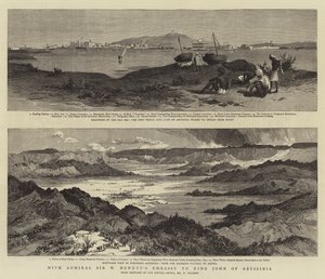 Amiraali Sir W Hewettin Abessinian kuningas Johnin suurlähetystön kanssa