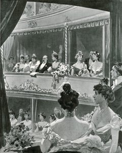 Kuningas Edward VII ja perhe Covent Gardenissa tekijältä Frederic de Haenen