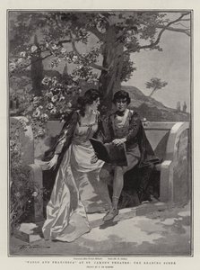 Paolo ja Francesca St Jamesin teatterissa, lukukohtauksessa tekijältä Frederic de Haenen