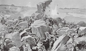 Kaupungin keisarilliset vapaaehtoiset toiminnassa (litografia) tekijältä Frederic de Haenen
