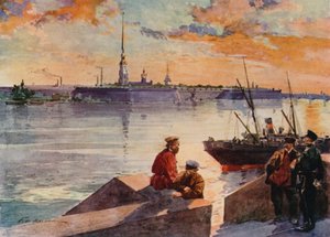 Neva-joen palatsin laituri tekijältä Frederic de Haenen