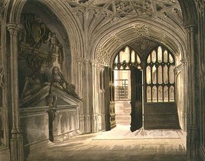 Islip Chapel, levy U Westminster Abbeysta, kaiverrus J. Bluck (fl.1791-1831) pub. kirjoittanut Rudolph Ackermann (1764-1834) 1812 (akvatinta)