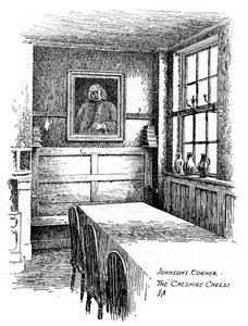 Johnsons Corner, Cheshire Cheese -pubi, Lontoon kaupunki, 1912 tekijältä Frederick Adcock