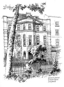 Queens House, Cheyne Walk, Chelsea, Lontoo, 1912 tekijältä Frederick Adcock