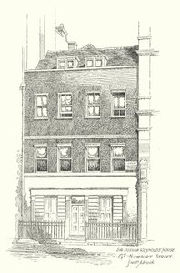 Sir Joshua Reynoldsin talo, Great Newport Street (litografia) tekijältä Frederick Adcock