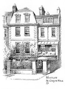 Whistlers House, 96 Cheyne Walk, Chelsea, Lontoo, 1912