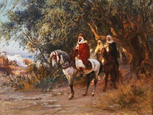 Arabit hevosen selässä, 1892 tekijältä Frederick Arthur Bridgman