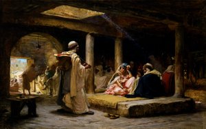 Kahvila Biskrassa, Algeriassa, 1884. tekijältä Frederick Arthur Bridgman