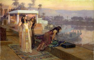 Kleopatra (69-30 eKr.) Philaen terasseilla, 1896 tekijältä Frederick Arthur Bridgman