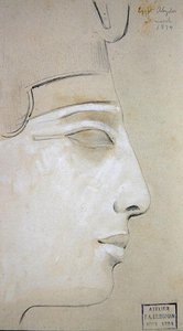 Tutkimus Seti I:n profiilin kohokuviosta Seti I:n temppelissä, Abydos tekijältä Frederick Arthur Bridgman