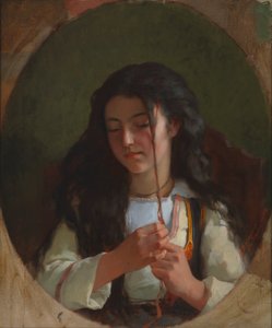 Tutkimus nuoresta tytöstä, Pont Aven, 1869. tekijältä Frederick Arthur Bridgman