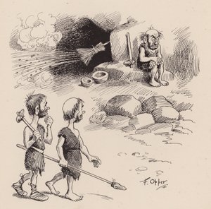 Antidiluvian Ancestors by F Opper: Opper: Numero kolmekymmentäkolme (litografia)