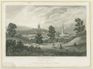 Wolverhampton - Etäinen näkymä Penn Roadilta: teräskaiverrus, nd [c 1830] (tulostus)