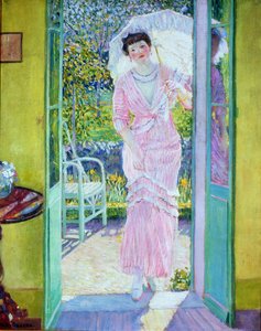 Hyvää huomenta, noin 1912-13 (öljy kankaalle). tekijältä Frederick Carl Frieseke