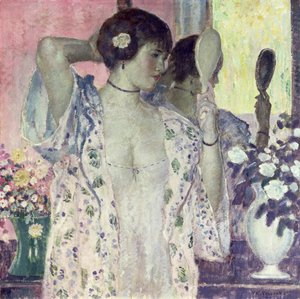 Käsipeili (öljy kankaalle) tekijältä Frederick Carl Frieseke