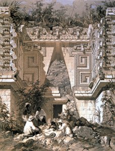 Gateway, kuvernöörin talo, Uxmal tekijältä Frederick Catherwood