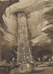 Kaivo Bolonchenissa, Yucatanissa (kynä, muste, lyijykynä ja pesu paperille) tekijältä Frederick Catherwood