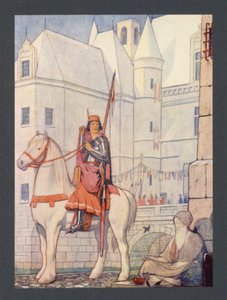 Pyhä Martinus, 4. vuosisata, juhla 11. marraskuuta (värilitografia) tekijältä Frederick Cayley Robinson