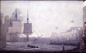 Jäähyväiset (tempera laivalla) tekijältä Frederick Cayley Robinson