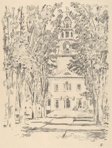 Colonial Church, Gloucester, 1918. tekijältä Frederick Childe Hassam