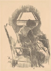 Rouva Hassam Knitting iso, 1918.