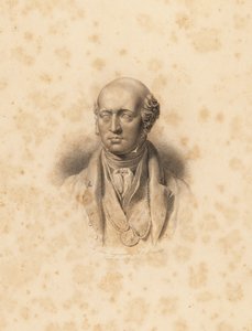 Taiteilija Sir Thomas Lawrencen muotokuva. Frederick Christians Lewisin kaiverrus Sir Thomas Lawrencen P.G. Patmoren jalokivikaappi, Ackermann, Lontoo tekijältä Frederick Christian Lewis