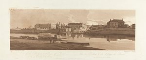 Näkymä Choisin palatsille ja kylään Sienen rannalla 1803; Kilpi 14 Pariisin Viewsista, Emanuel Volume -jäljitys levystä B1981.25.2623