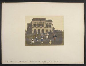 Englantilaisen herrasmiehen asunto, [Garden Reach,] Calcutta, n. 1851-52 (käsin väritetty valokuva)