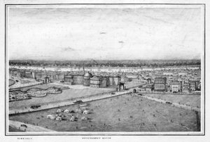 Hallituksen talo ja kaupungintalo, Kalkutta, Intia, 1840-luku.