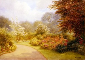Azaleas Rectory Gardens, Brockhurst Hill (akvarelli paperille) tekijältä Frederick Henry Evans