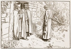 Owini luostarissa, kuvitus teoksesta "The Church of England: A History for the People", kirjoittanut H.D.M. Spence-Jones, pubi. n. 1910 (seepiavalokuva) tekijältä Frederick Henry Townsend