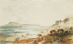 Näkymä Portlandin ja Sandsfootin linnalle, Dorset (akvarelli)