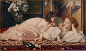 Äiti ja lapsi (kirsikat) tekijältä Frederick Lord Leighton